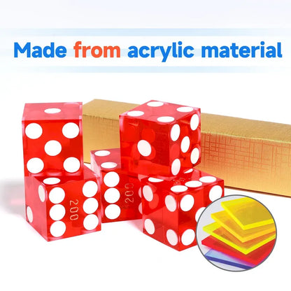 GSE? AAA Grade 19mm Casino Craps Dice Set of 5 with Matching Serialized Numbers for RPG, Dice Stacking, Yahtzee Dice Games