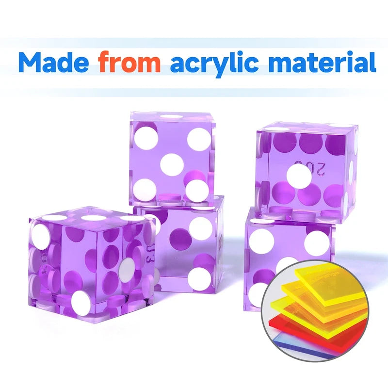 GSE? AAA Grade 19mm Casino Craps Dice Set of 5 with Matching Serialized Numbers for RPG, Dice Stacking, Yahtzee Dice Games