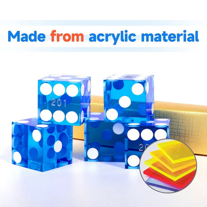 GSE? AAA Grade 19mm Casino Craps Dice Set of 5 with Matching Serialized Numbers for RPG, Dice Stacking, Yahtzee Dice Games