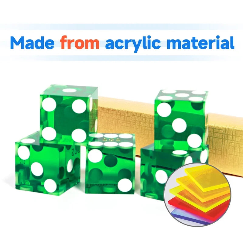 GSE? AAA Grade 19mm Casino Craps Dice Set of 5 with Matching Serialized Numbers for RPG, Dice Stacking, Yahtzee Dice Games
