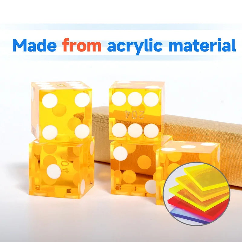 GSE? AAA Grade 19mm Casino Craps Dice Set of 5 with Matching Serialized Numbers for RPG, Dice Stacking, Yahtzee Dice Games