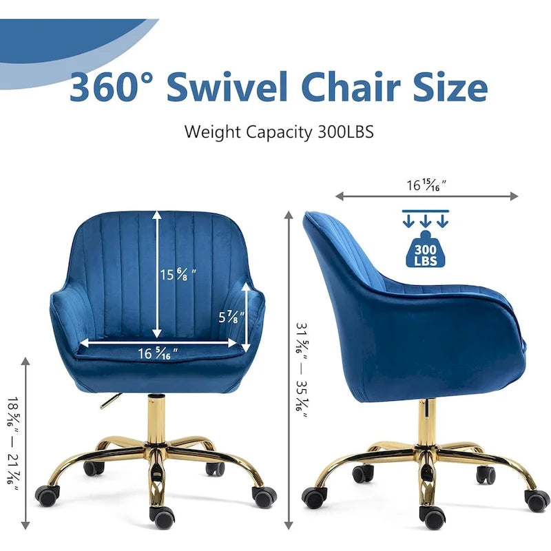Howtai Swivel Home Office Chair with Rollers