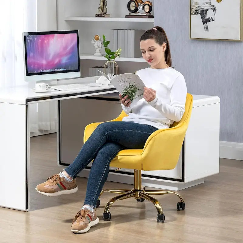 Howtai Swivel Home Office Chair with Rollers