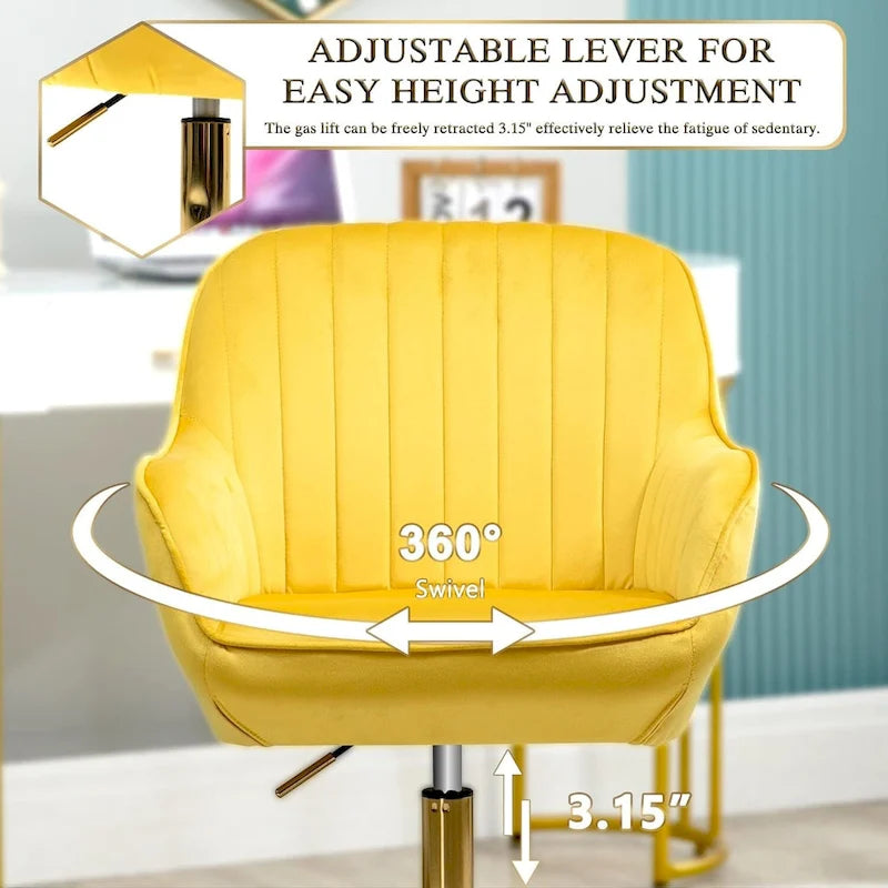 Howtai Swivel Home Office Chair with Rollers