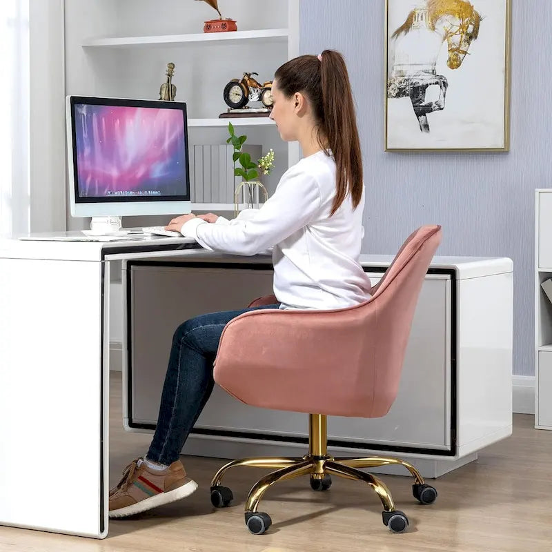 Howtai Swivel Home Office Chair with Rollers