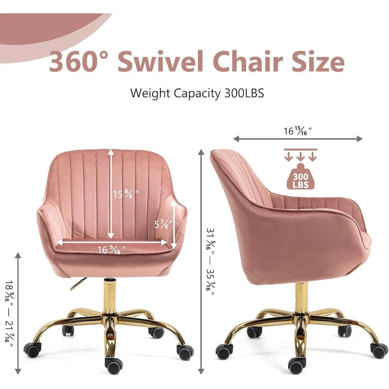 Howtai Swivel Home Office Chair with Rollers