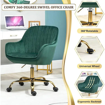 Howtai Swivel Home Office Chair with Rollers