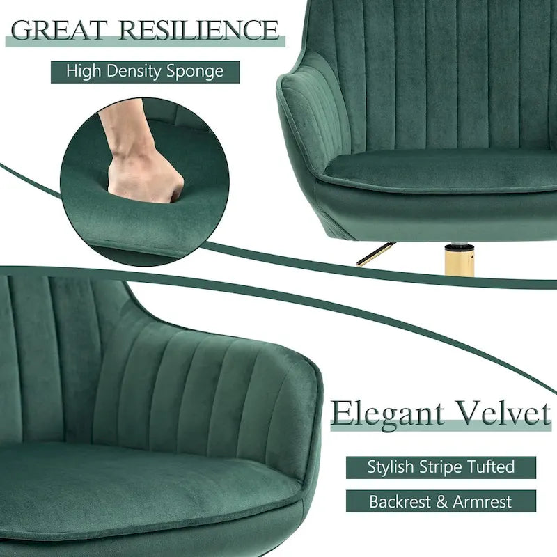 Howtai Swivel Home Office Chair with Rollers