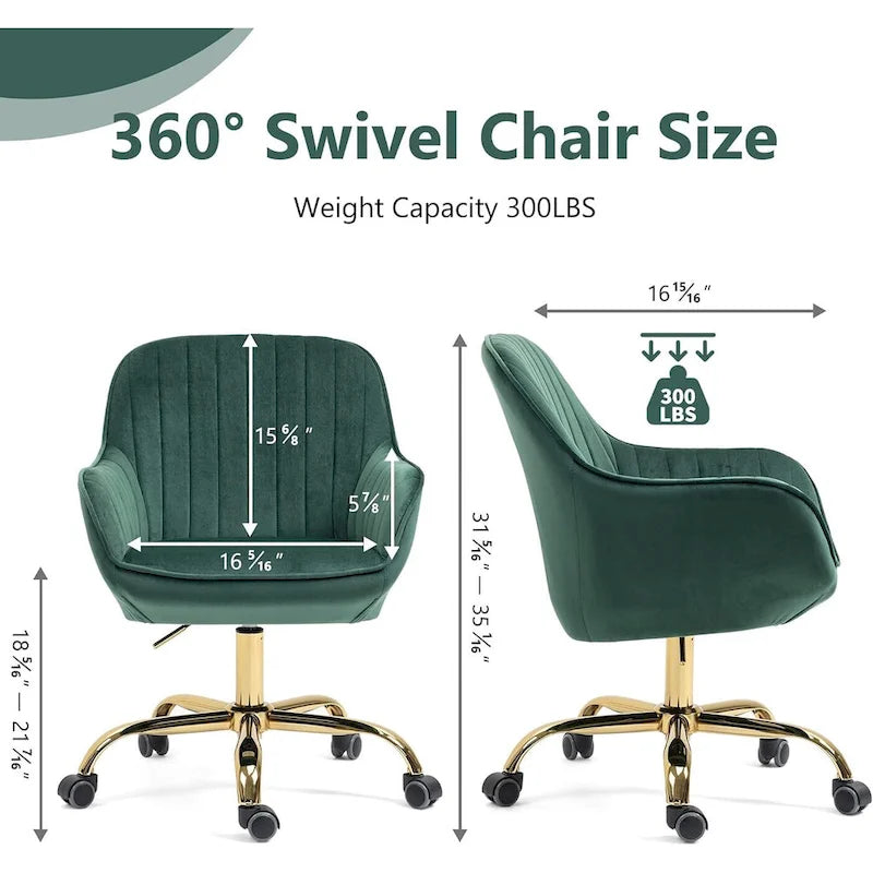 Howtai Swivel Home Office Chair with Rollers