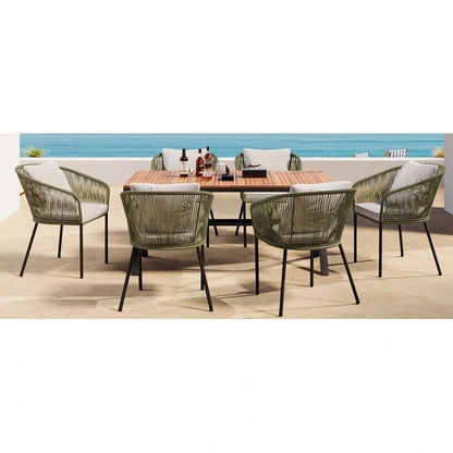 GO 7 Pieces All-Weather Outdoor Furniture Set with Dining Table and Chairs