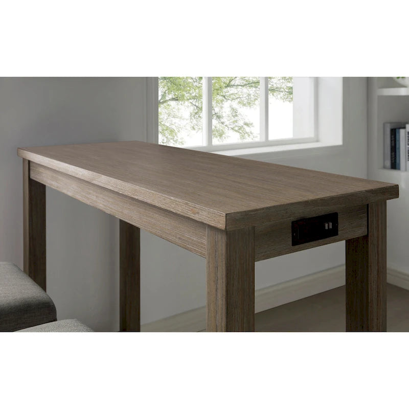 Furniture of America Ibella 64-inch Counter Height Table with USB Port