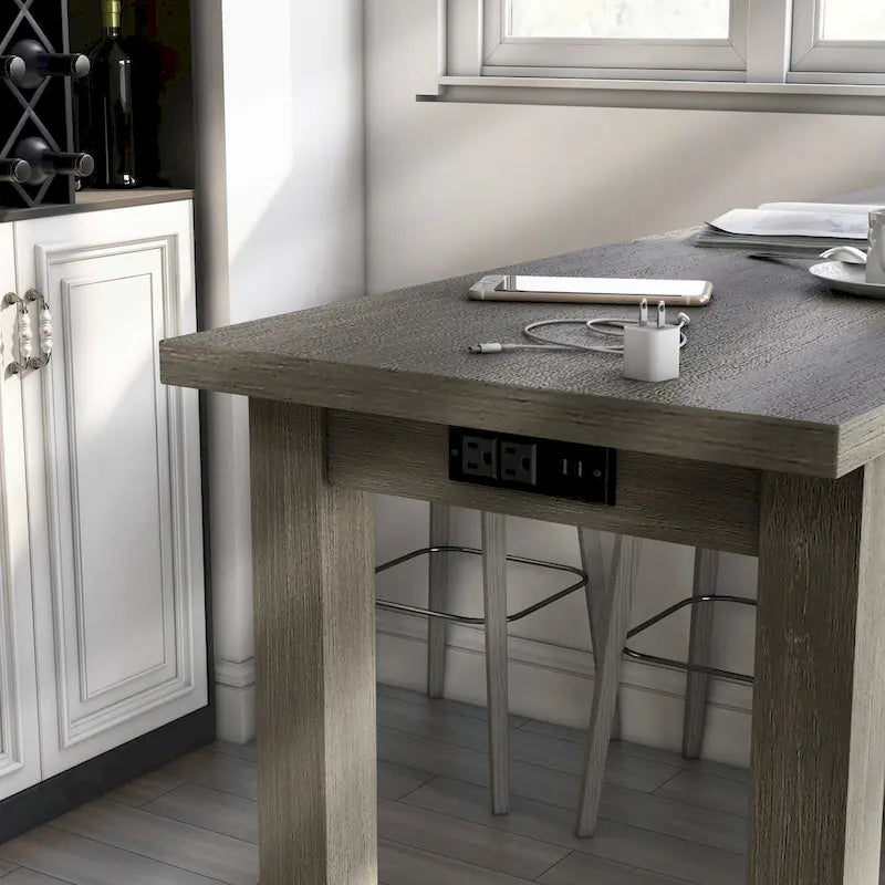 Furniture of America Ibella 64-inch Counter Height Table with USB Port