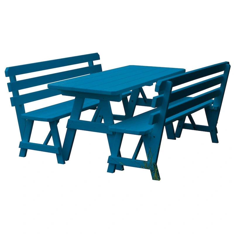 Pine 5' Picnic Table with 2 Backed Benches