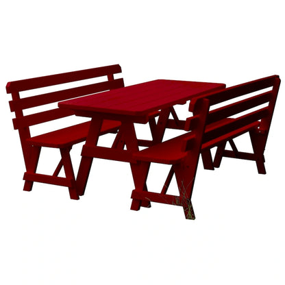 Pine 5' Picnic Table with 2 Backed Benches