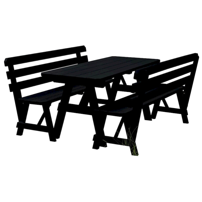 Pine 5' Picnic Table with 2 Backed Benches