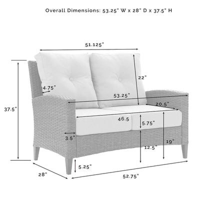 Rockport Outdoor Wicker High Back Loveseat - 67 W x 28 D x 37.5 H