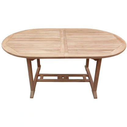 Seven Seas Teak Hawaii Teak Wood Oval Outdoor Patio Extension Table, 71 to 94 inch (Table Only)