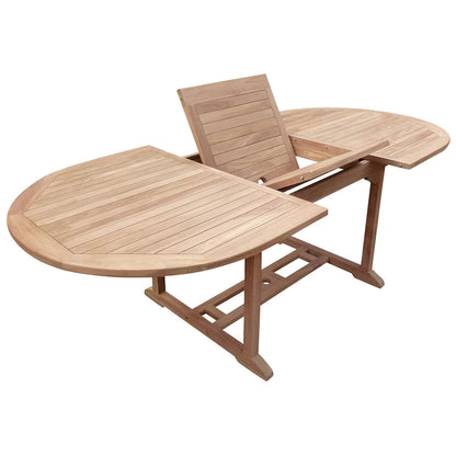 Seven Seas Teak Hawaii Teak Wood Oval Outdoor Patio Extension Table, 71 to 94 inch (Table Only)