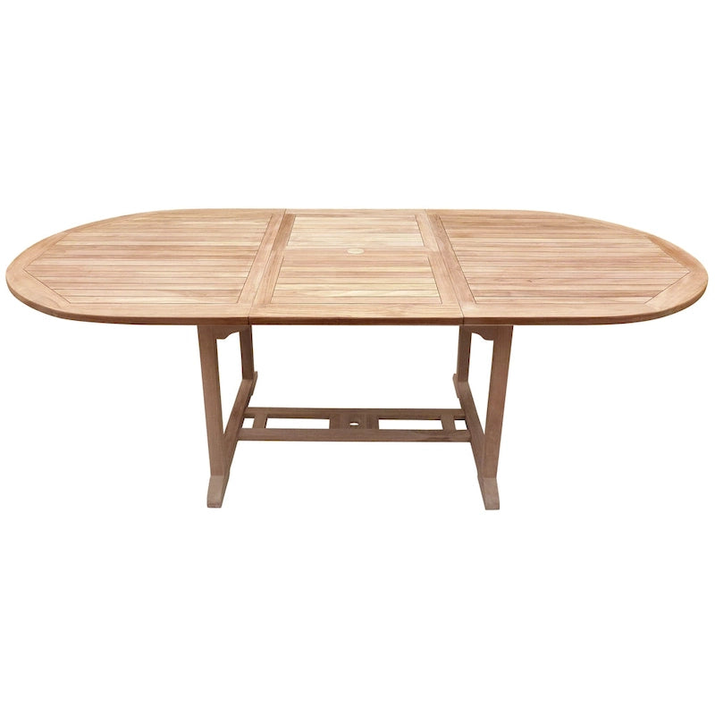 Seven Seas Teak Hawaii Teak Wood Oval Outdoor Patio Extension Table, 71 to 94 inch (Table Only)