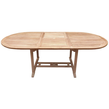Seven Seas Teak Hawaii Teak Wood Oval Outdoor Patio Extension Table, 71 to 94 inch (Table Only)
