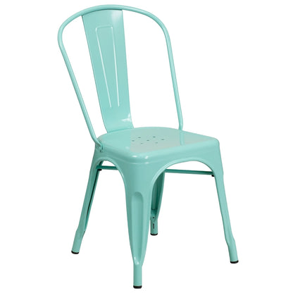 Metal Indoor/ Outdoor Stackable Chair - 20 D x 17.5 W x 33.5 H
