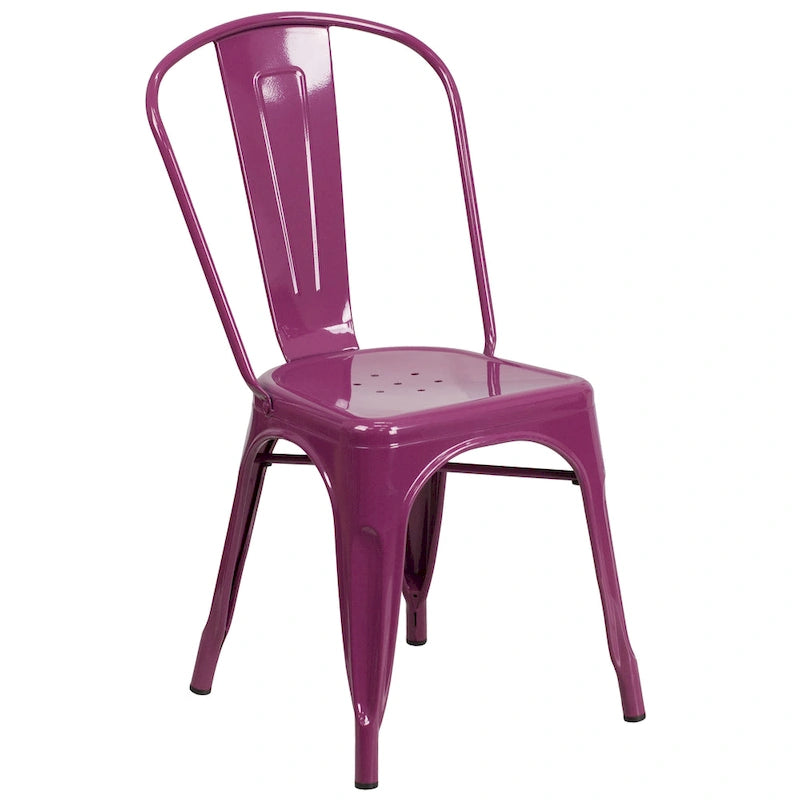 Metal Indoor/ Outdoor Stackable Chair - 20 D x 17.5 W x 33.5 H