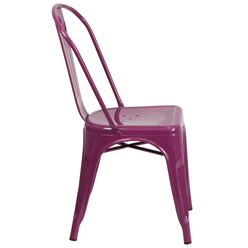 Metal Indoor/ Outdoor Stackable Chair - 20 D x 17.5 W x 33.5 H