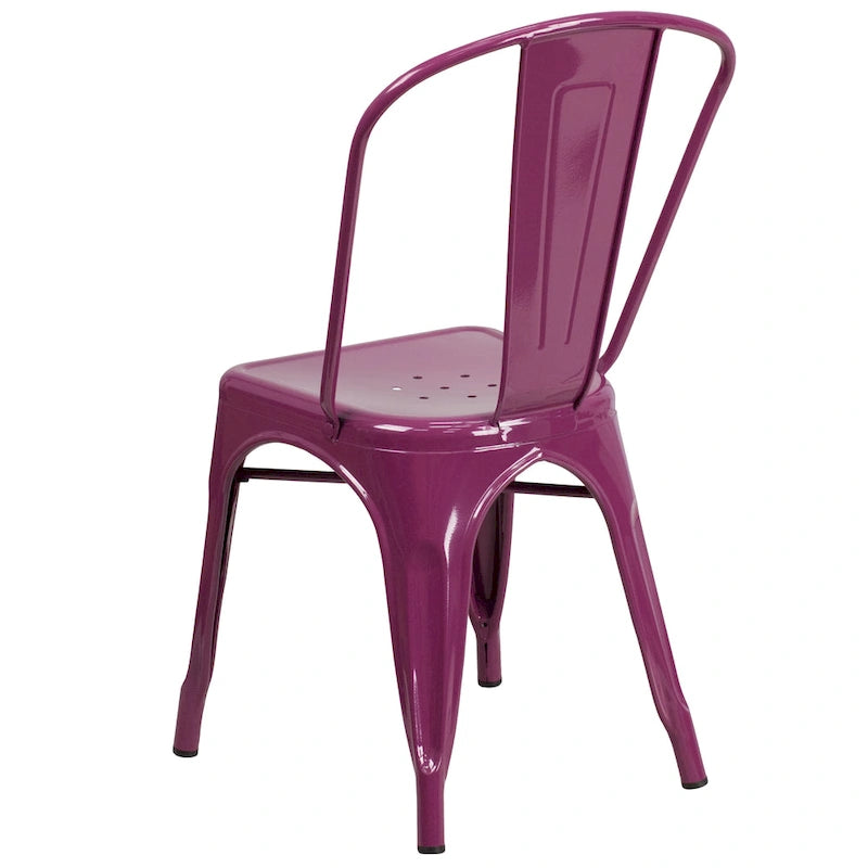 Metal Indoor/ Outdoor Stackable Chair - 20 D x 17.5 W x 33.5 H