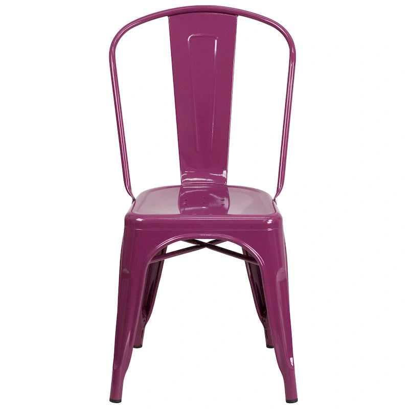 Metal Indoor/ Outdoor Stackable Chair - 20 D x 17.5 W x 33.5 H