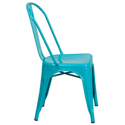 Metal Indoor/ Outdoor Stackable Chair - 20 D x 17.5 W x 33.5 H