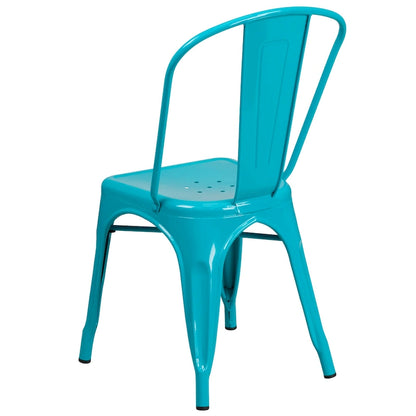 Metal Indoor/ Outdoor Stackable Chair - 20 D x 17.5 W x 33.5 H