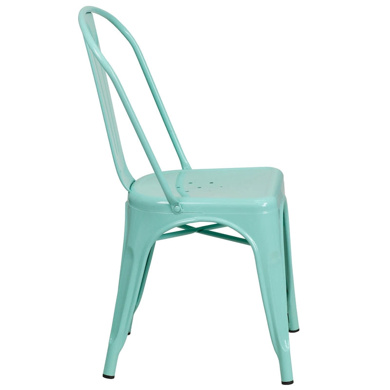 Metal Indoor/ Outdoor Stackable Chair - 20 D x 17.5 W x 33.5 H