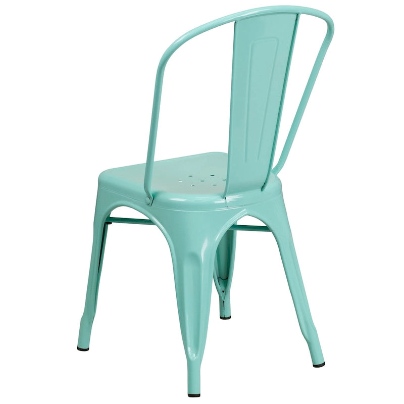 Metal Indoor/ Outdoor Stackable Chair - 20 D x 17.5 W x 33.5 H