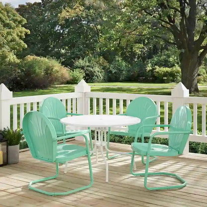 Crosley Griffith Aqua 5-piece Metal Outdoor Dining Set - N/A