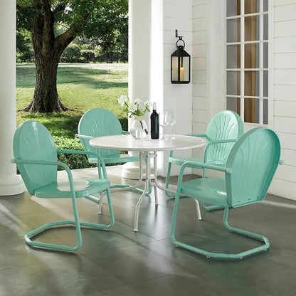 Crosley Griffith Aqua 5-piece Metal Outdoor Dining Set - N/A