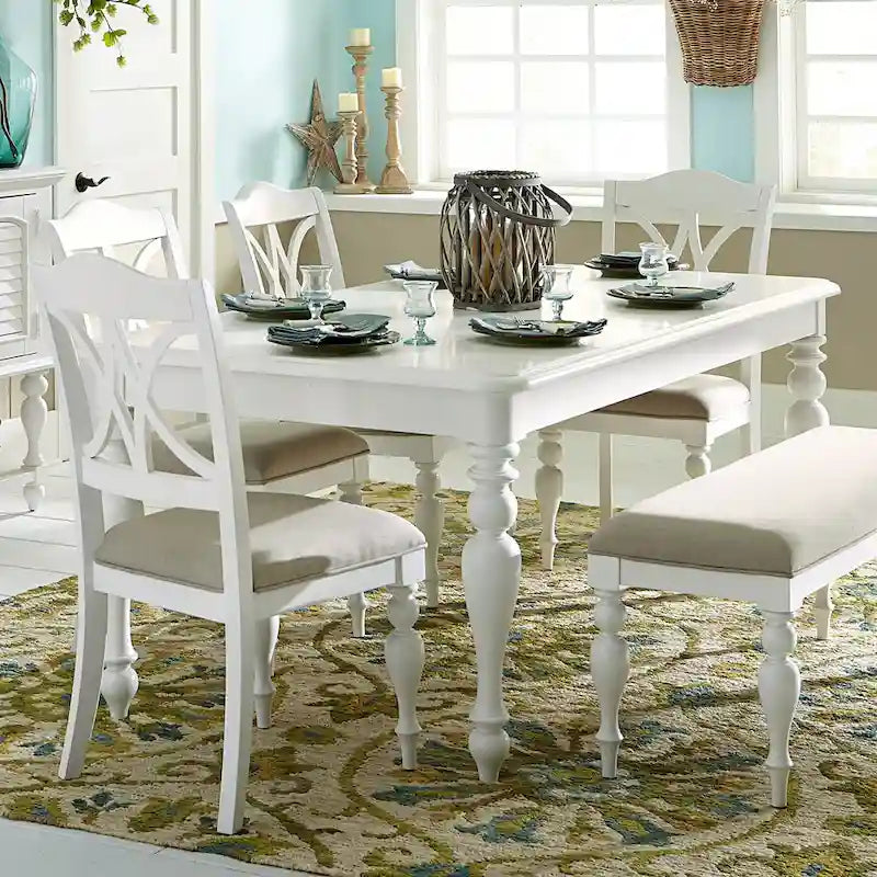 Summer House Oyster White 6 Piece Rectangular Table Set