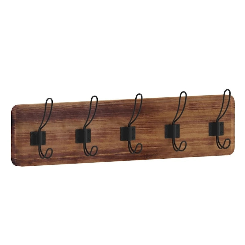 Wall Mounted Storage Rack with Upper Shelf and Storage Hooks