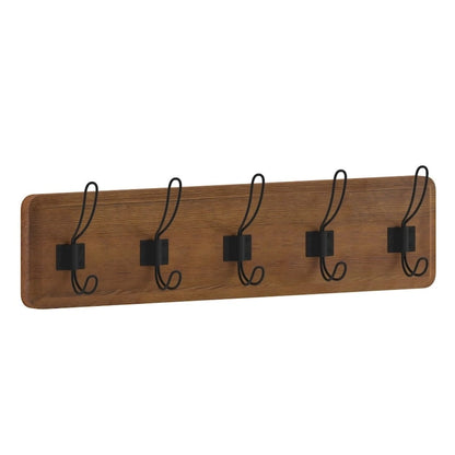 Wall Mounted Storage Rack with Upper Shelf and Storage Hooks