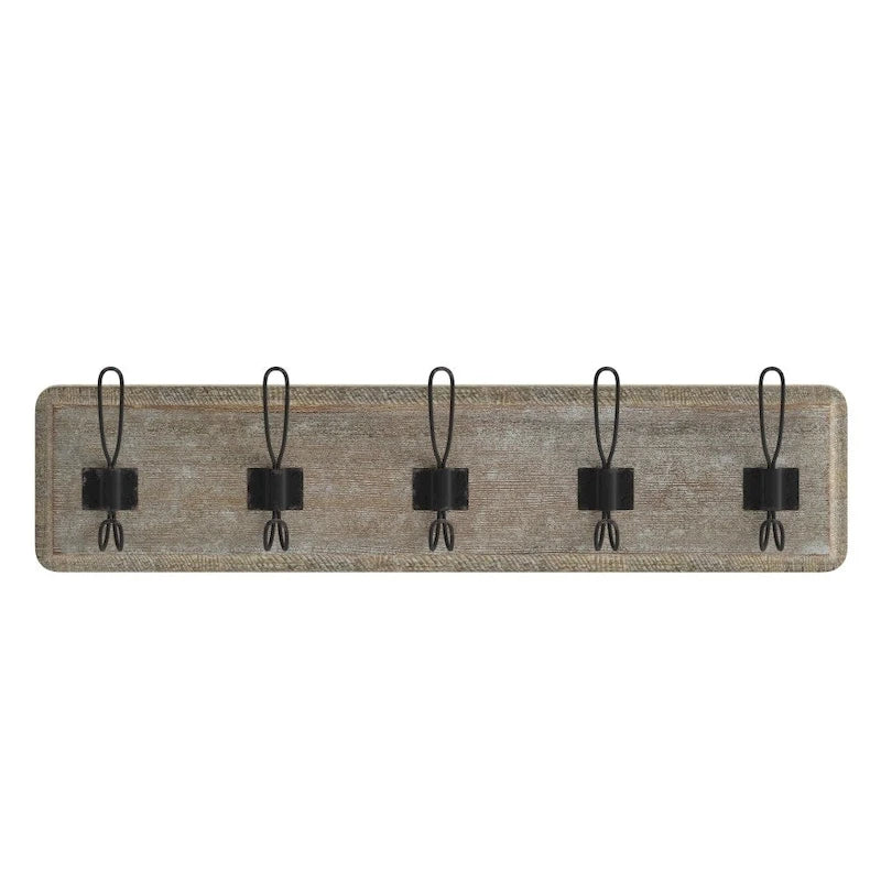 Wall Mounted Storage Rack with Upper Shelf and Storage Hooks