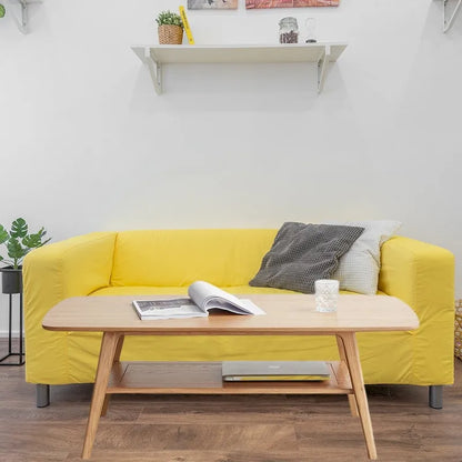 Solid Wood Coffee Table, Simple Elegant Center Table, Oak - 39“