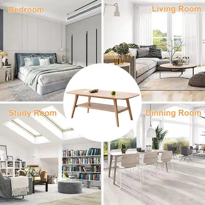 Solid Wood Coffee Table, Simple Elegant Center Table, Oak - 39“