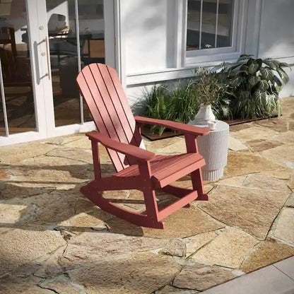 Adirondack Style Poly Resin Wood Rocking Chair for Indoor/Outdoor Use