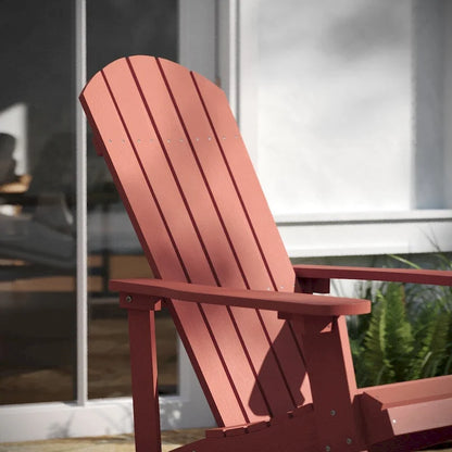 Adirondack Style Poly Resin Wood Rocking Chair for Indoor/Outdoor Use