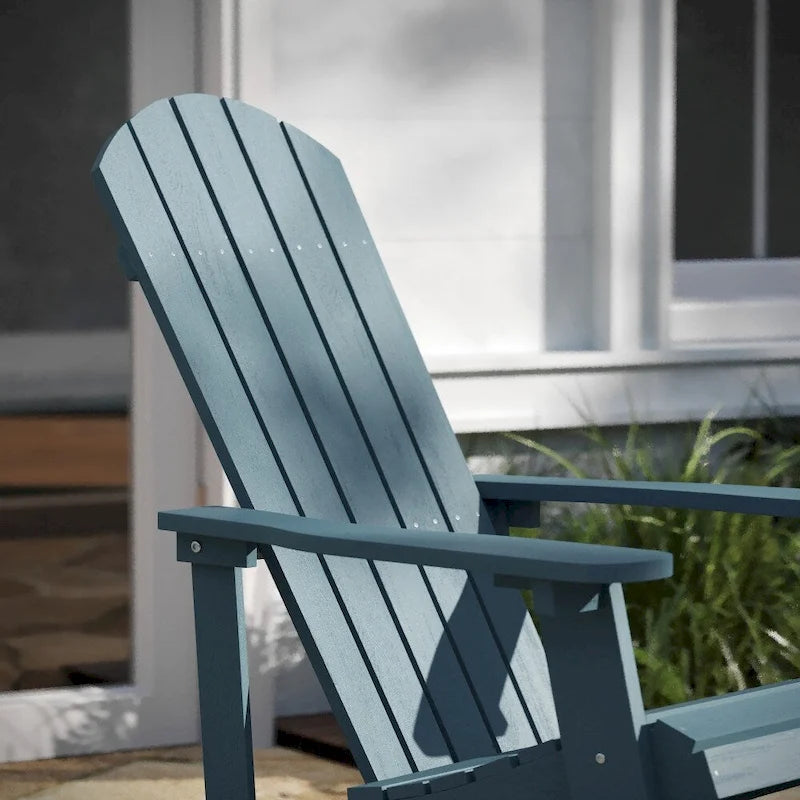 Adirondack Style Poly Resin Wood Rocking Chair for Indoor/Outdoor Use