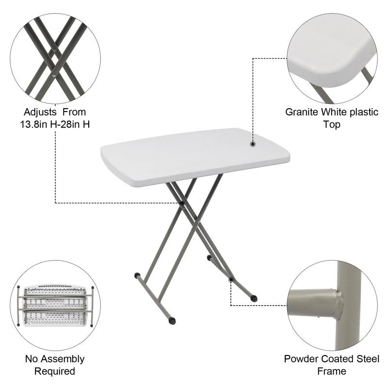 30  Plastic Rectangular Adjustable Folding Table