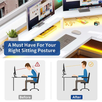 Moasis 66-inch L Shaped Gaming Desk with Shelves and Monitor Stand Home Office Desk