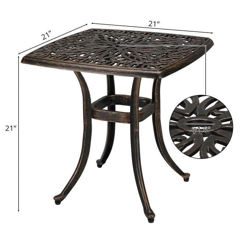 21  Cast Aluminum Outdoor Patio Dining Table