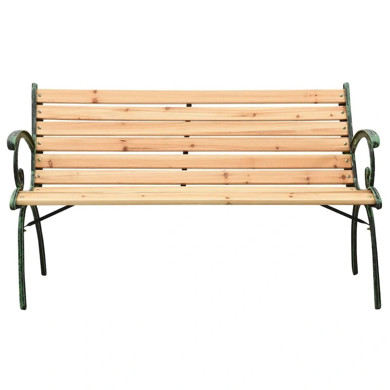 vidaXL Patio Bench 48.4  Cast Iron and Solid Firwood