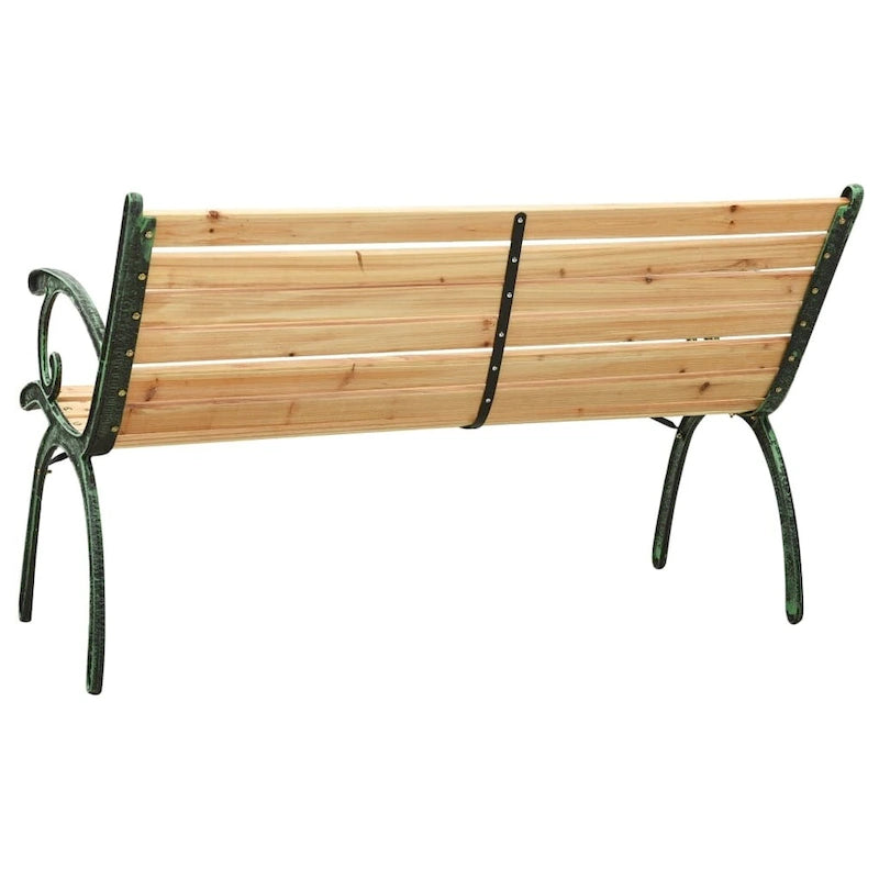 vidaXL Patio Bench 48.4  Cast Iron and Solid Firwood
