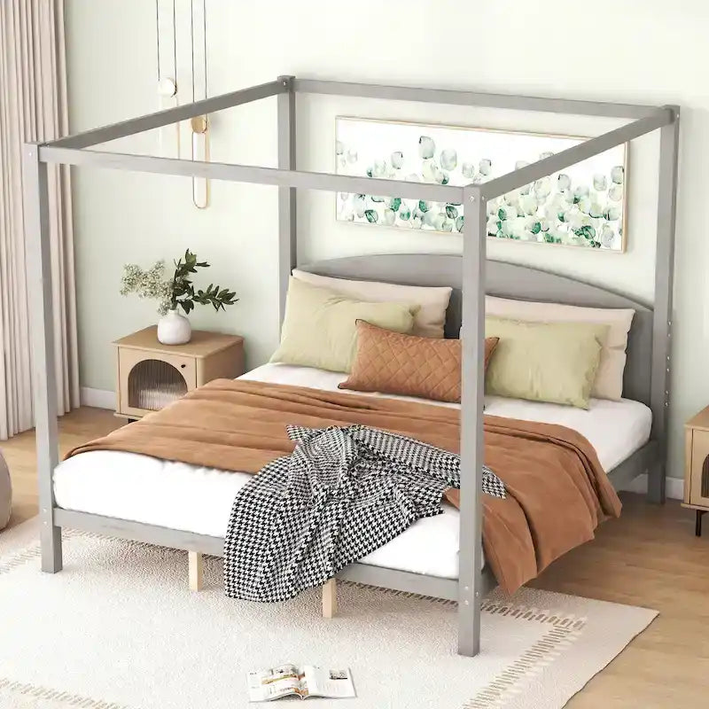 King Size Canopy Platform Bed